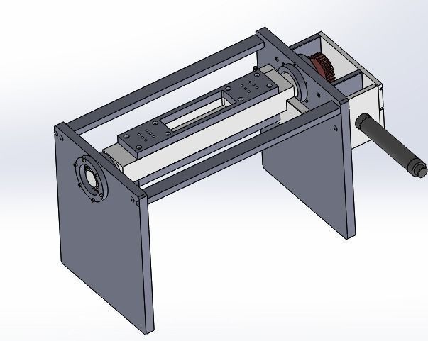Cylinder driving rack and pinion rotating mechanism 3D model_1