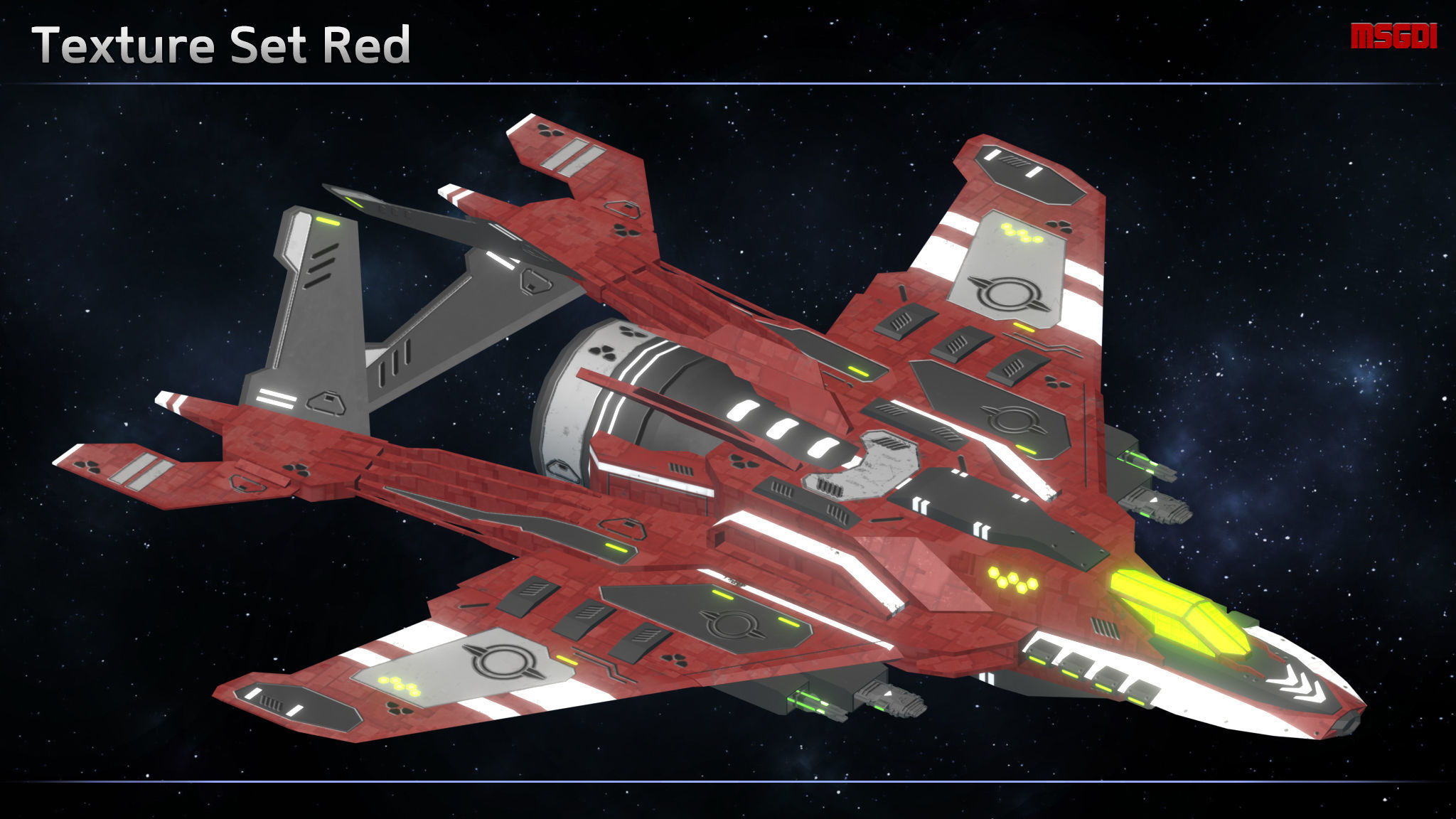 Spaceship Enkar Republic Fighter Enkur Low-poly 3D model_10