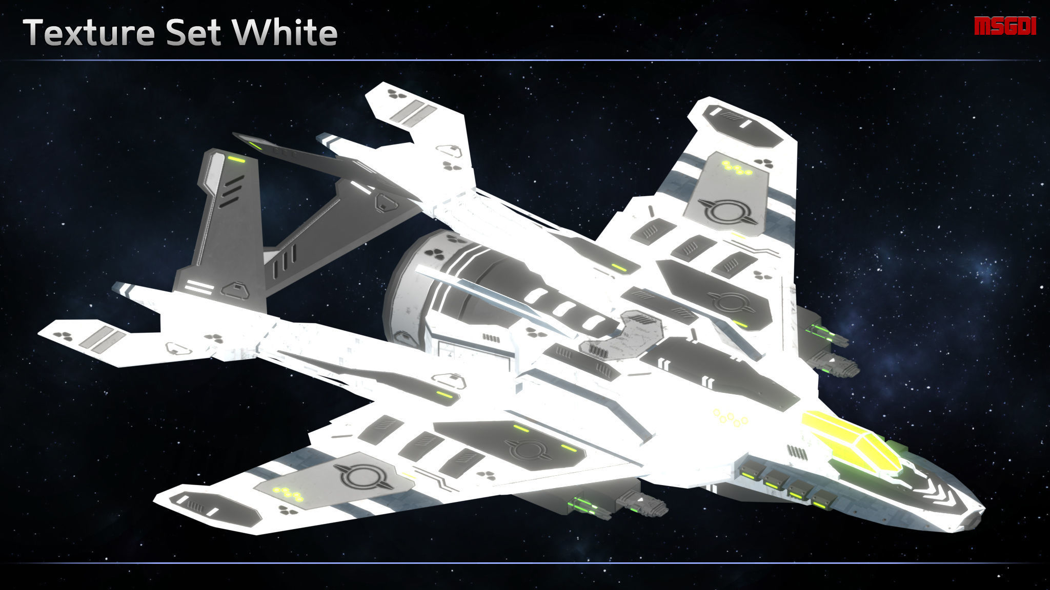 Spaceship Enkar Republic Fighter Enkur Low-poly 3D model_11