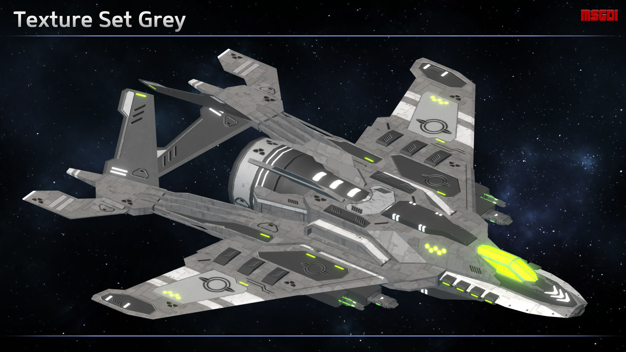 Spaceship Enkar Republic Fighter Enkur Low-poly 3D model_9