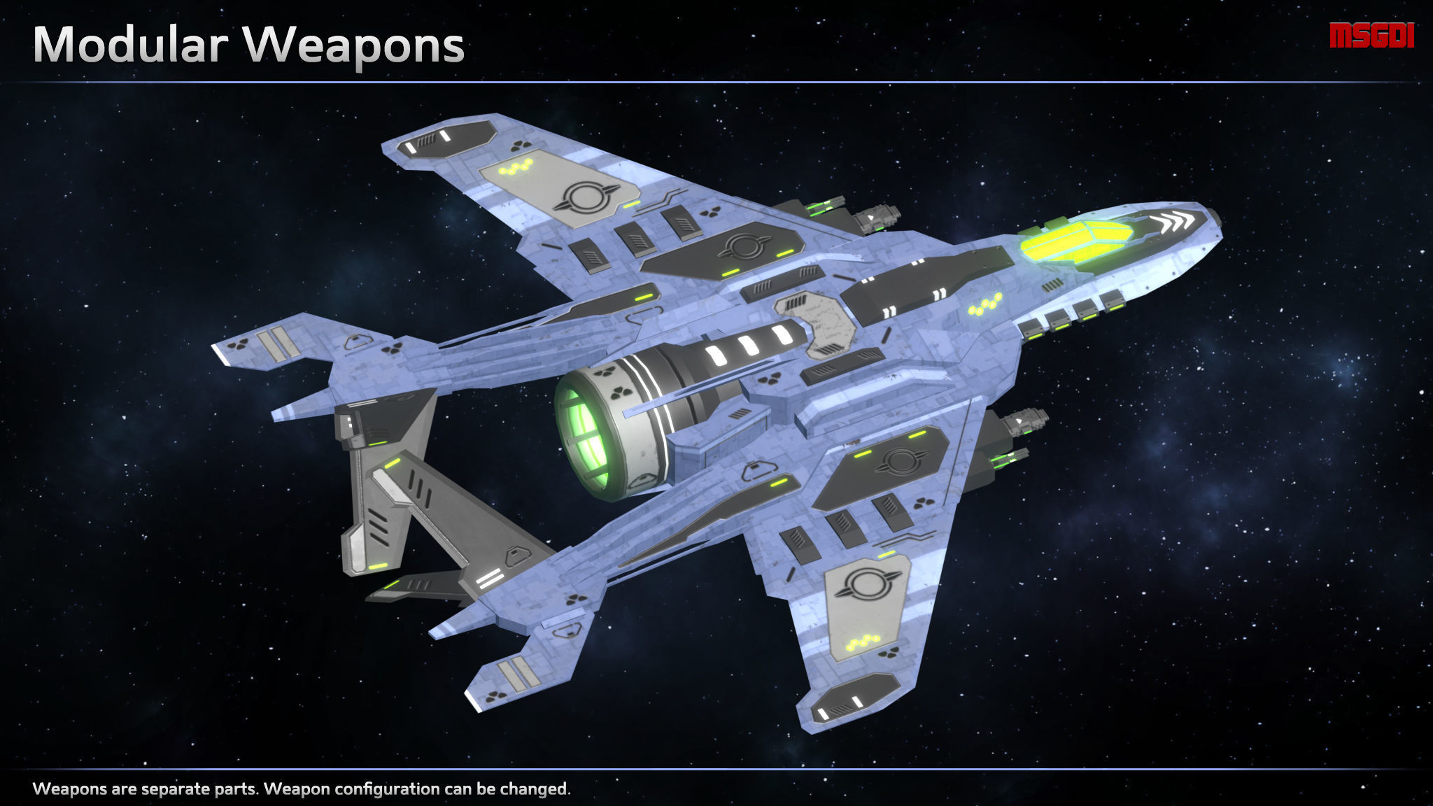 Spaceship Enkar Republic Fighter Enkur Low-poly 3D model_4