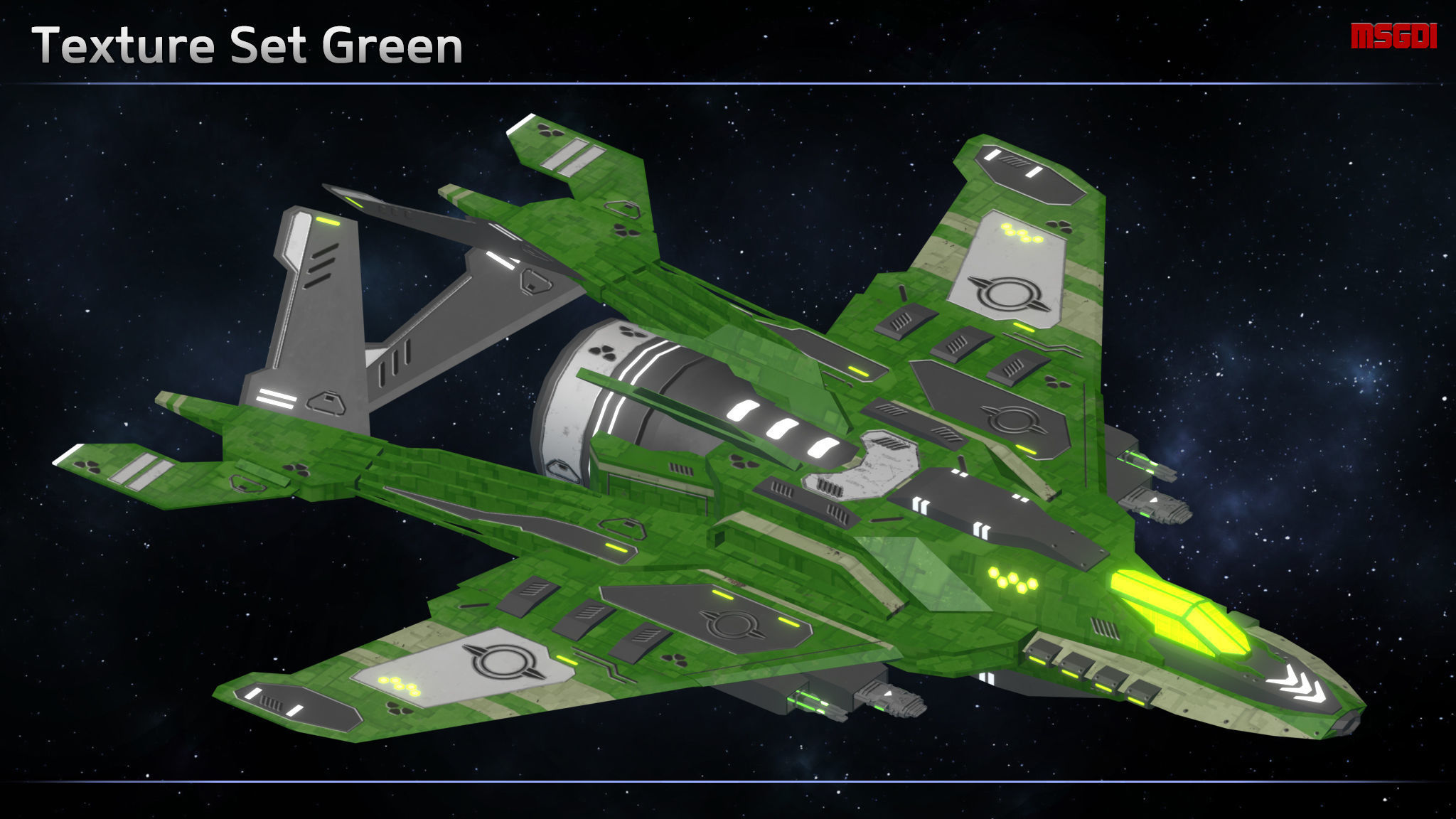 Spaceship Enkar Republic Fighter Enkur Low-poly 3D model_8