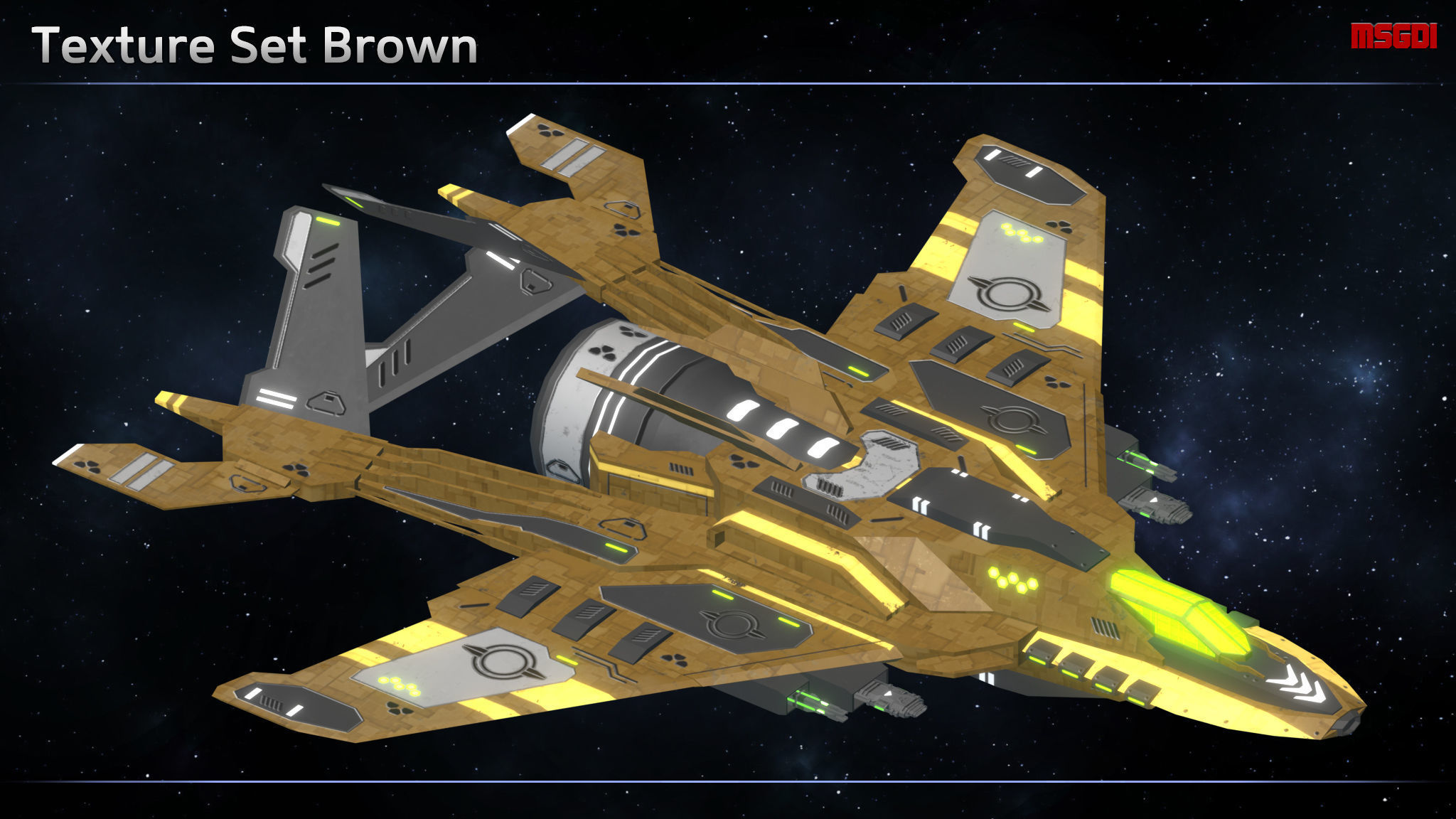 Spaceship Enkar Republic Fighter Enkur Low-poly 3D model_7