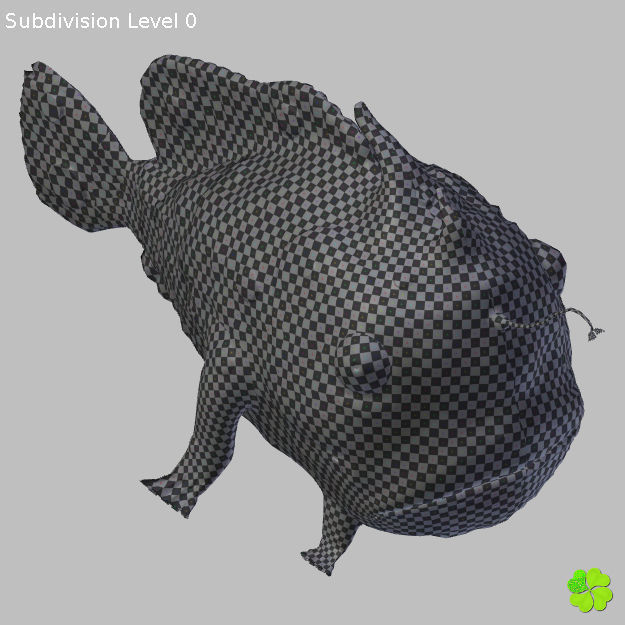 Antennarius low-poly with custom textures Low-poly 3D model_42