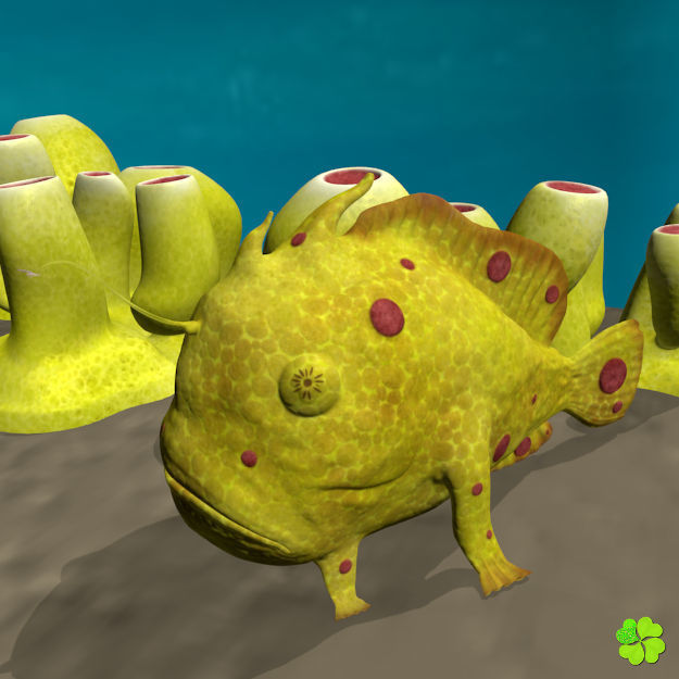 Antennarius low-poly with custom textures Low-poly 3D model_4