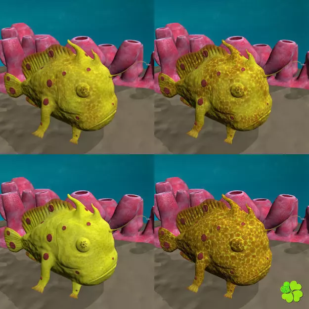 Antennarius low-poly with custom textures Low-poly 3D model_0