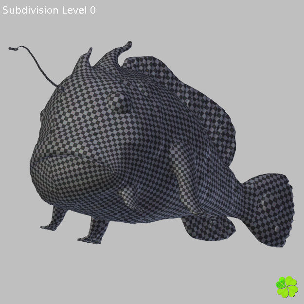 Antennarius low-poly with custom textures Low-poly 3D model_40