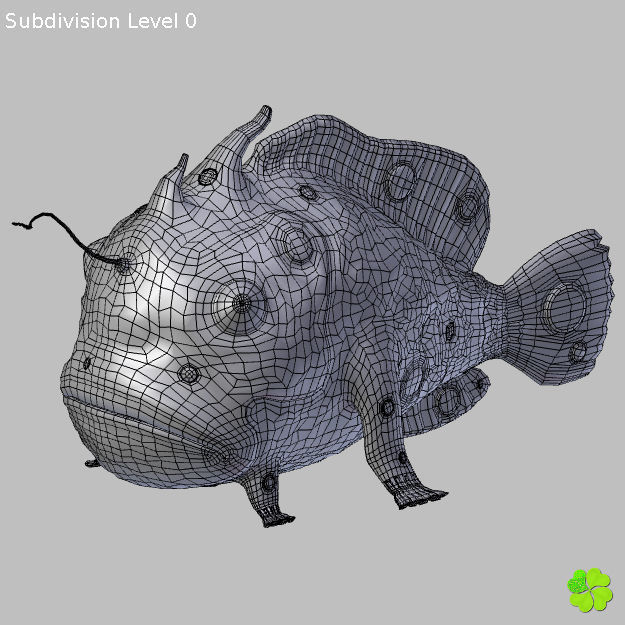 Antennarius low-poly with custom textures Low-poly 3D model_24