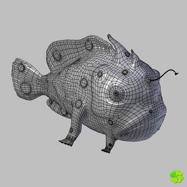 Antennarius low-poly with custom textures Low-poly 3D model_21