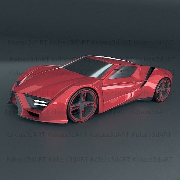 Itonox futuristic racer concept 3D model_1