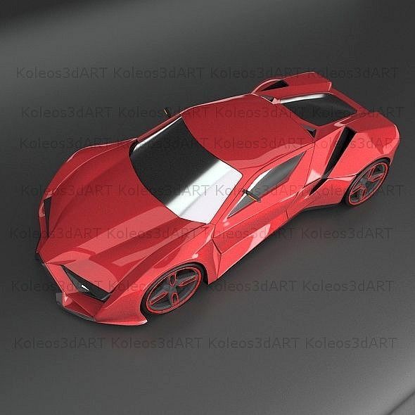 Itonox futuristic racer concept 3D model_9