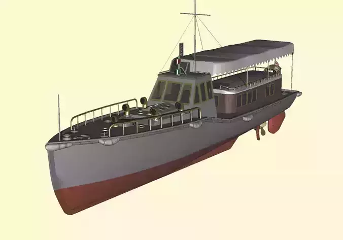 Imperial Japanese Navy 15m Secretary boat Free 3D model
