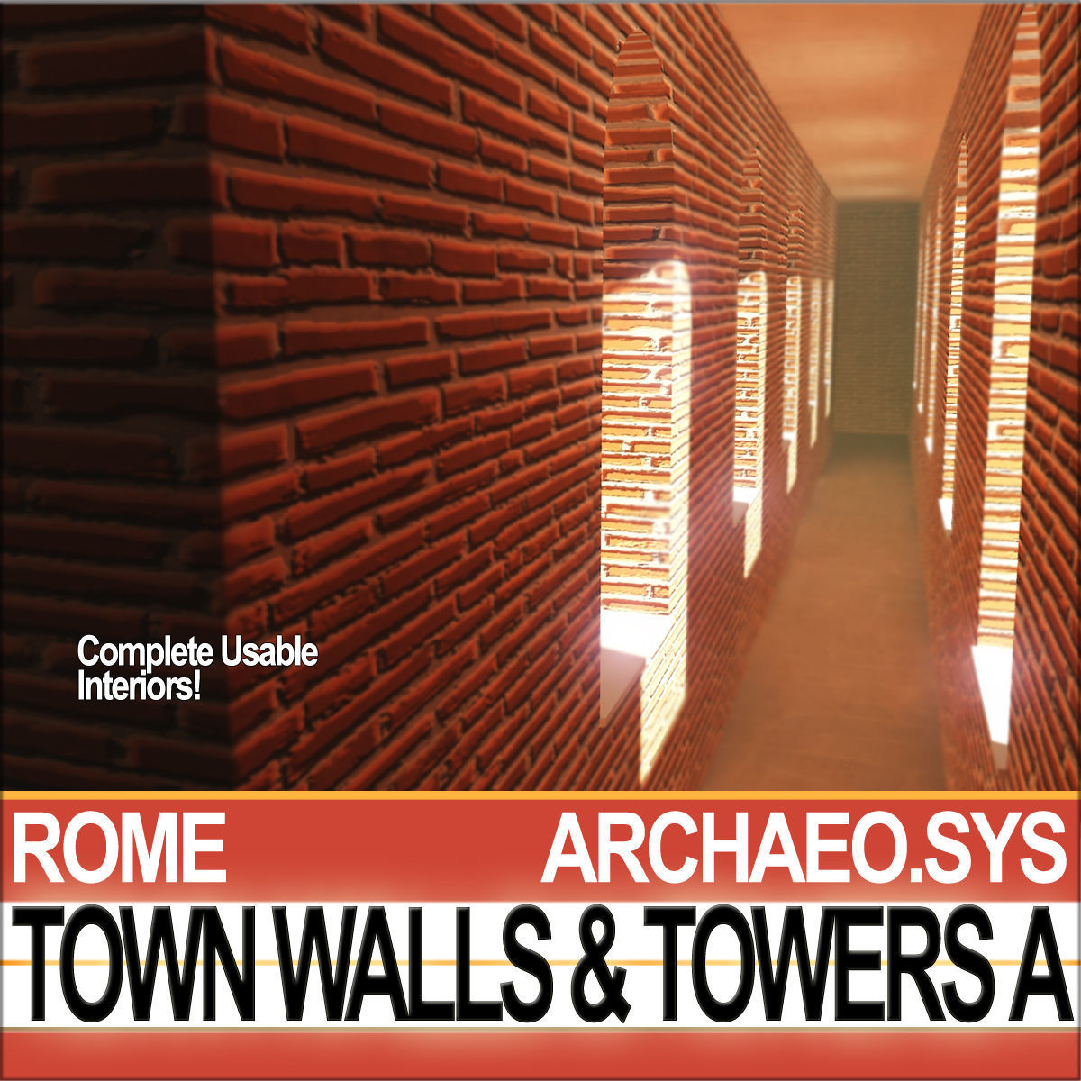 Ancient Roman Town Walls And Towers A 3D model_10