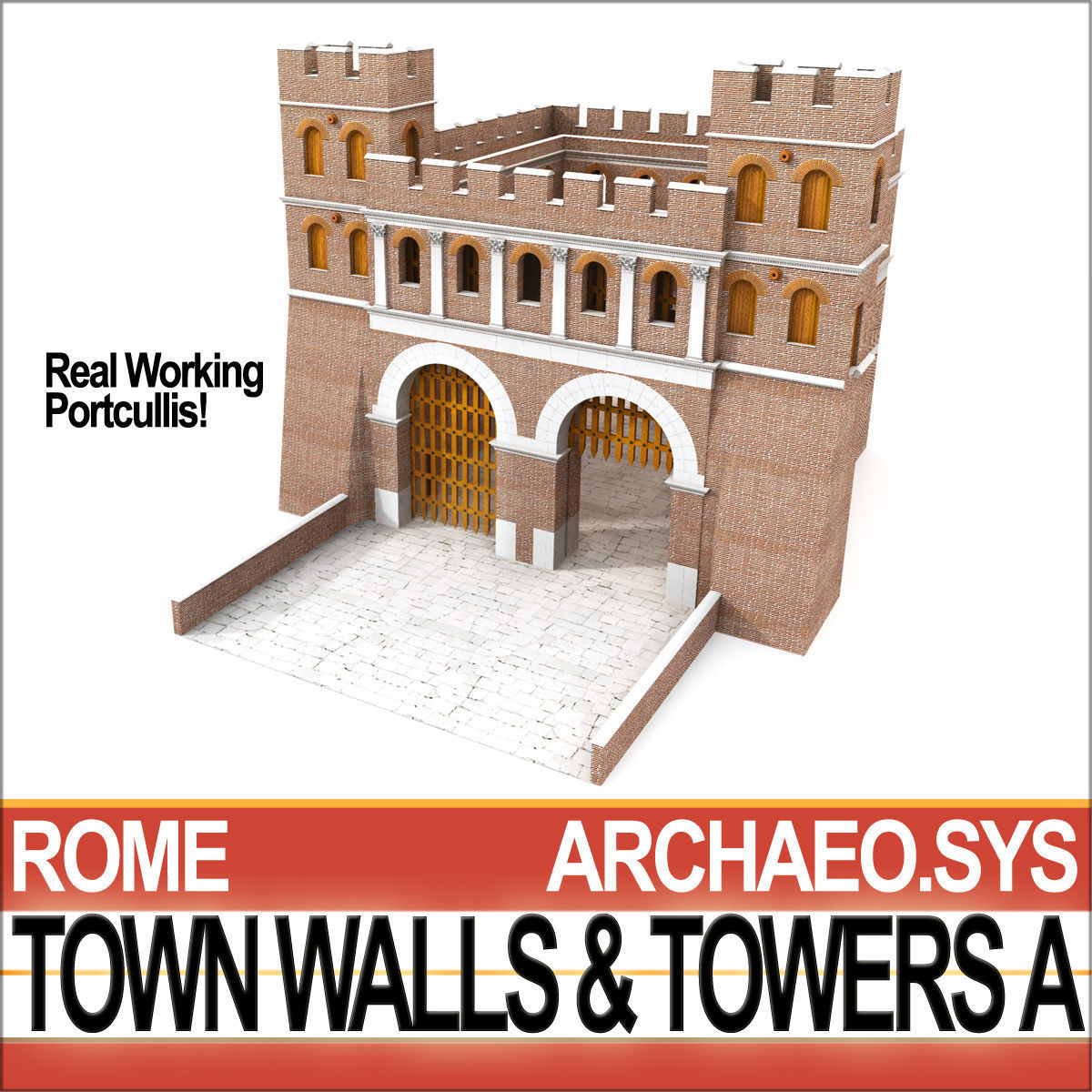 Ancient Roman Town Walls And Towers A 3D model_7