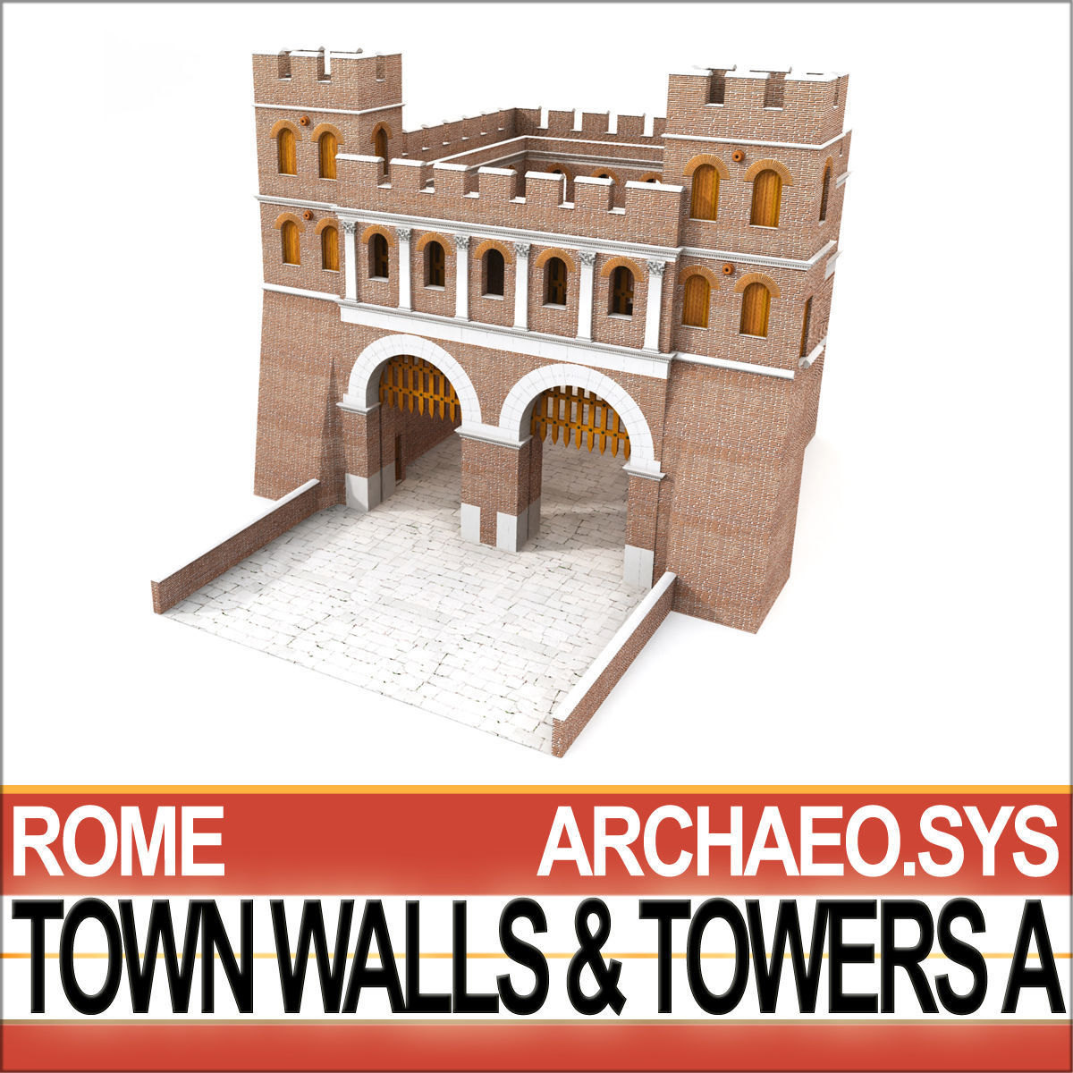 Ancient Roman Town Walls And Towers A 3D model_5