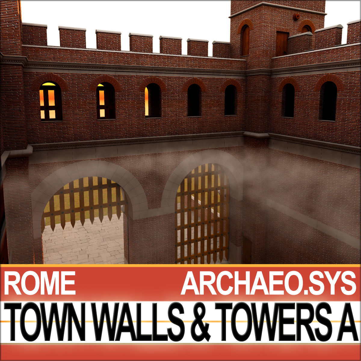 Ancient Roman Town Walls And Towers A 3D model_11