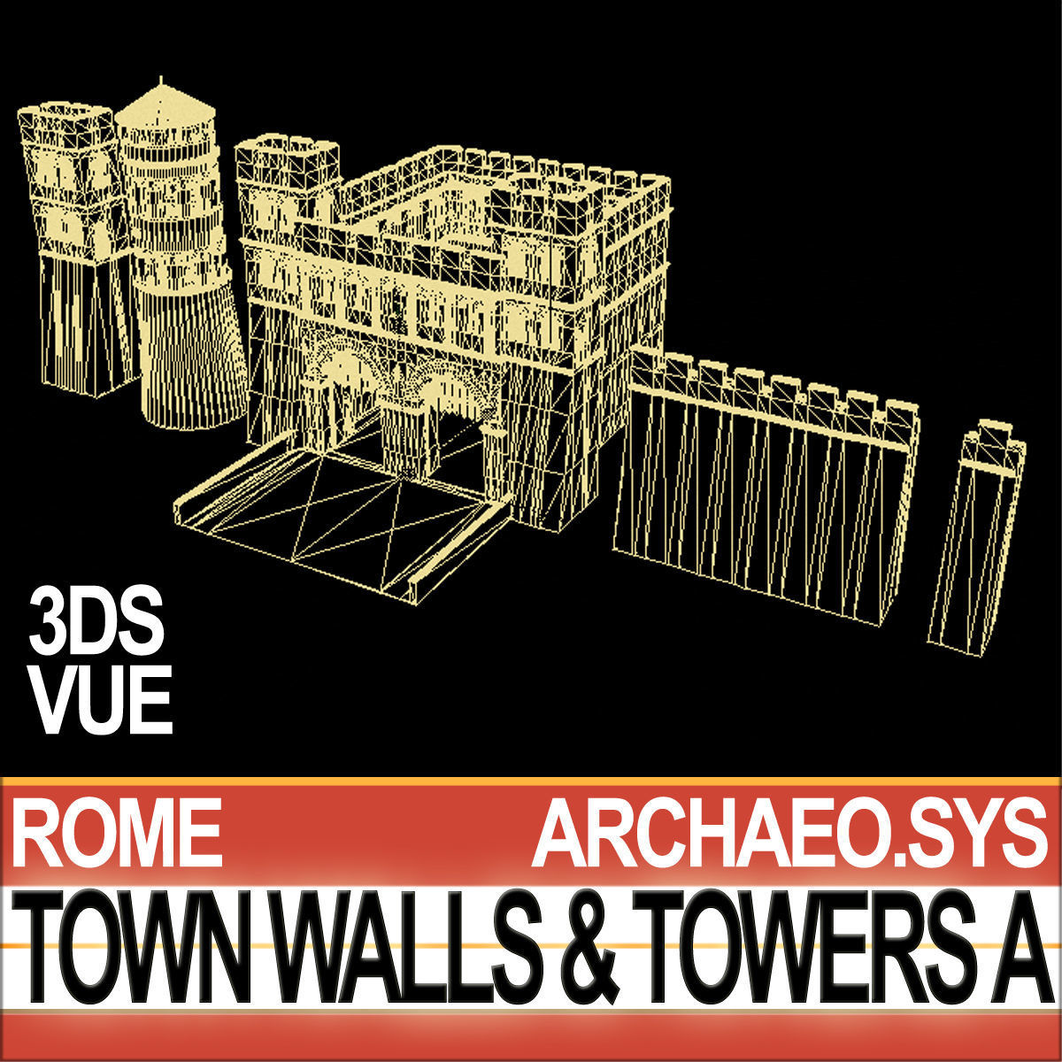 Ancient Roman Town Walls And Towers A 3D model_13