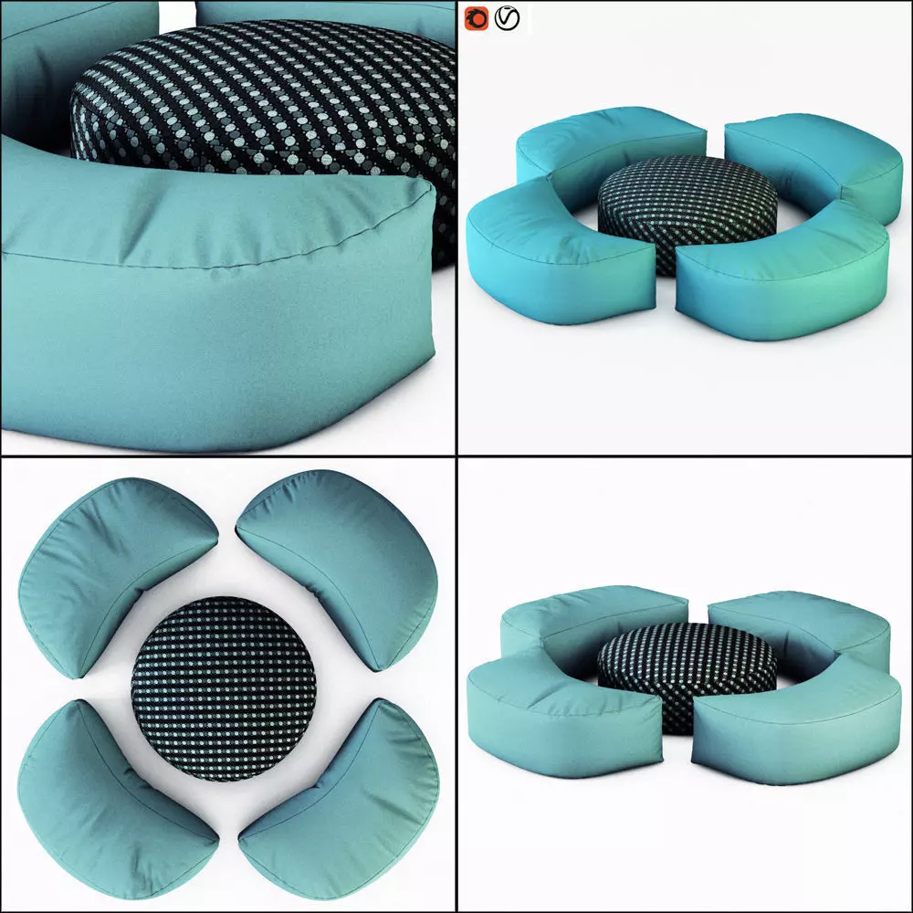 Pouf Luna 3D model_0