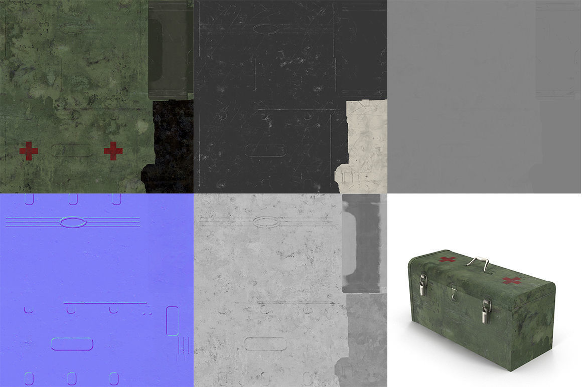 First aids kit 2 Low-poly 3D model_11