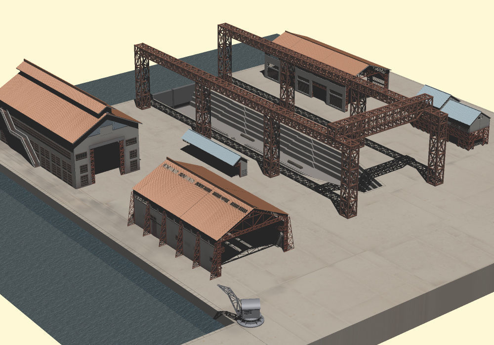 Imperial Japanese Naval Ship Yard 3D model_1