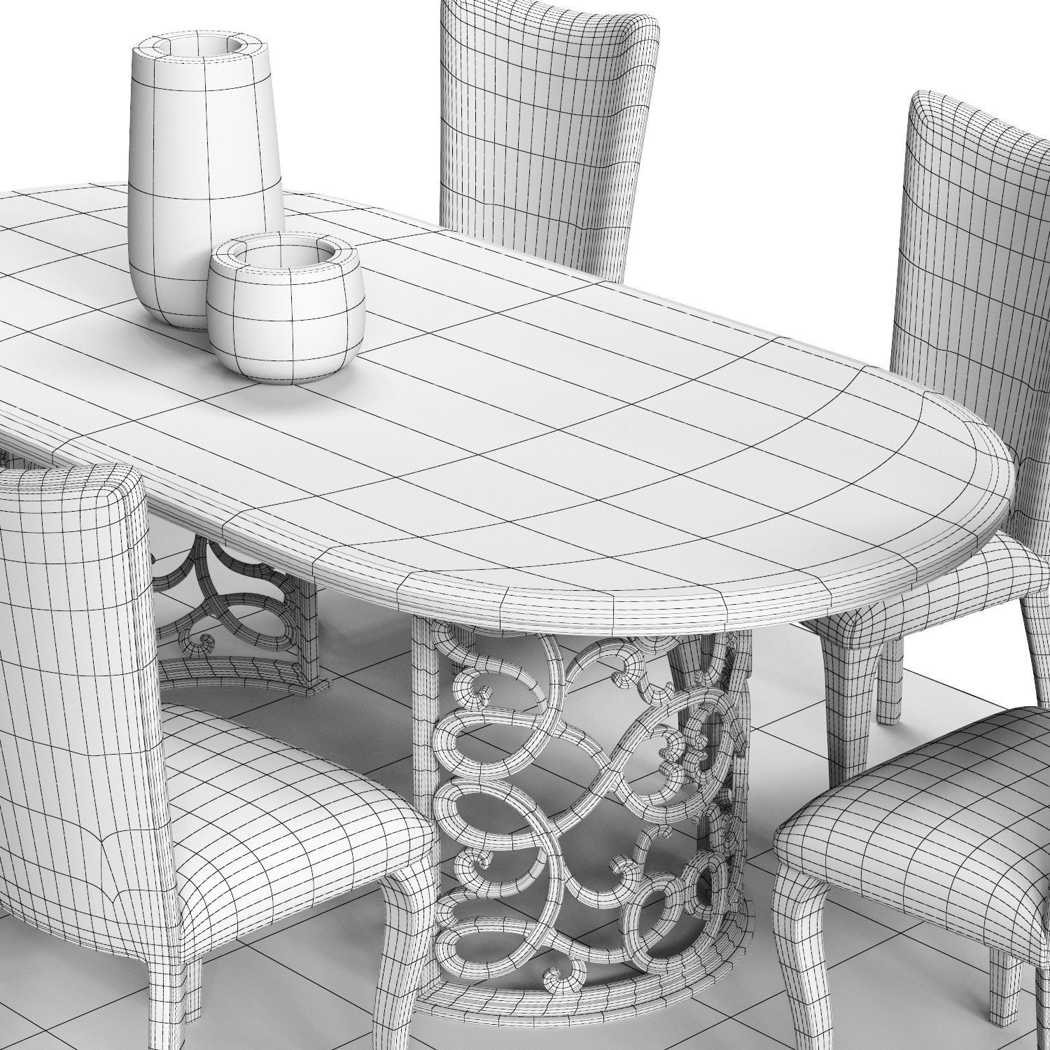 Corte Zari EVA Chair and FLORA Table 3D model_4