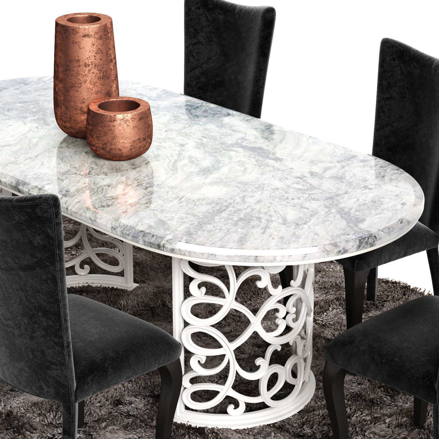 Corte Zari EVA Chair and FLORA Table 3D model_2
