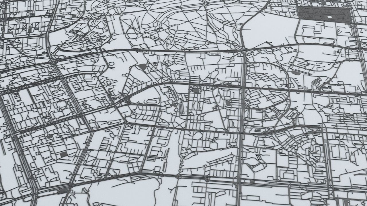 Moscow Road Network and Streets 3D model_6