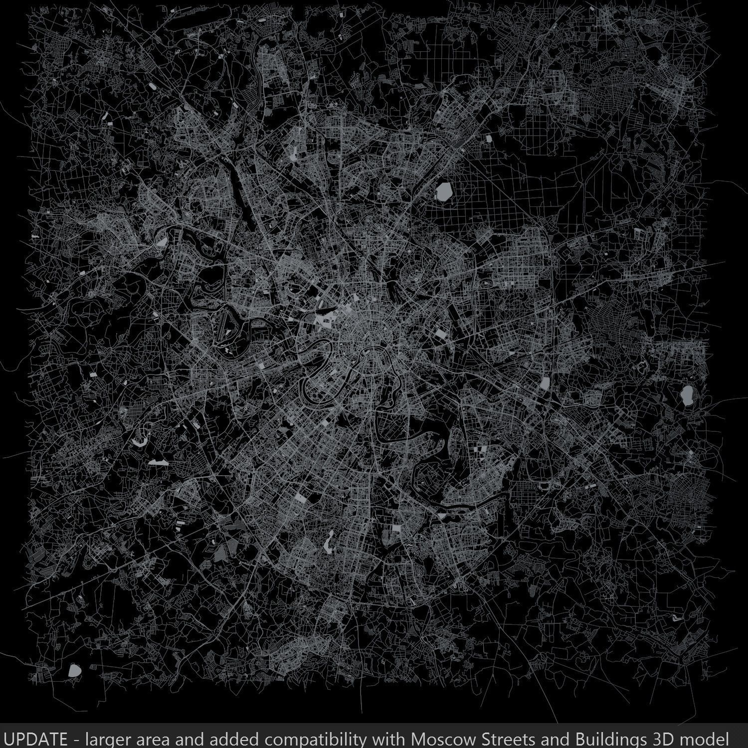 Moscow Road Network and Streets 3D model_1