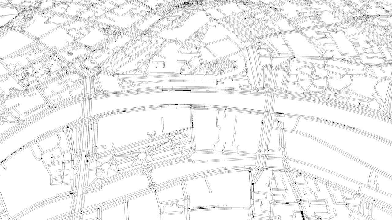 Moscow Road Network and Streets 3D model_12
