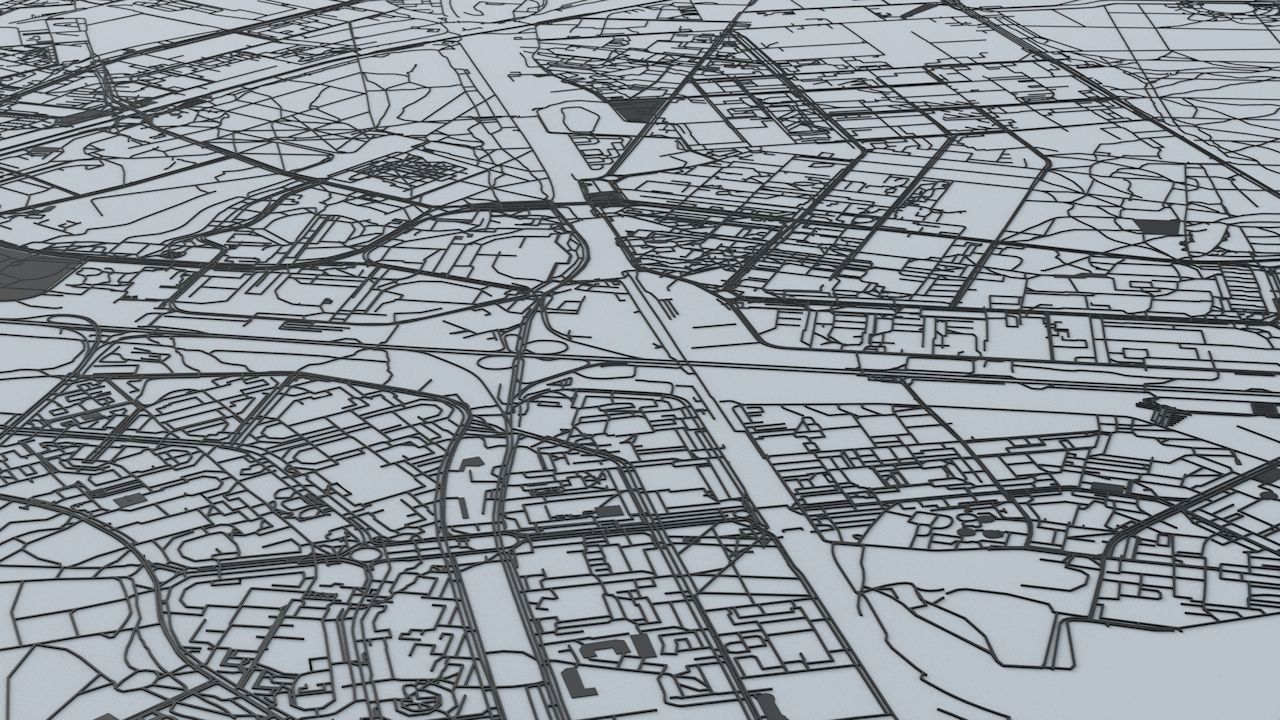 Moscow Road Network and Streets 3D model_7