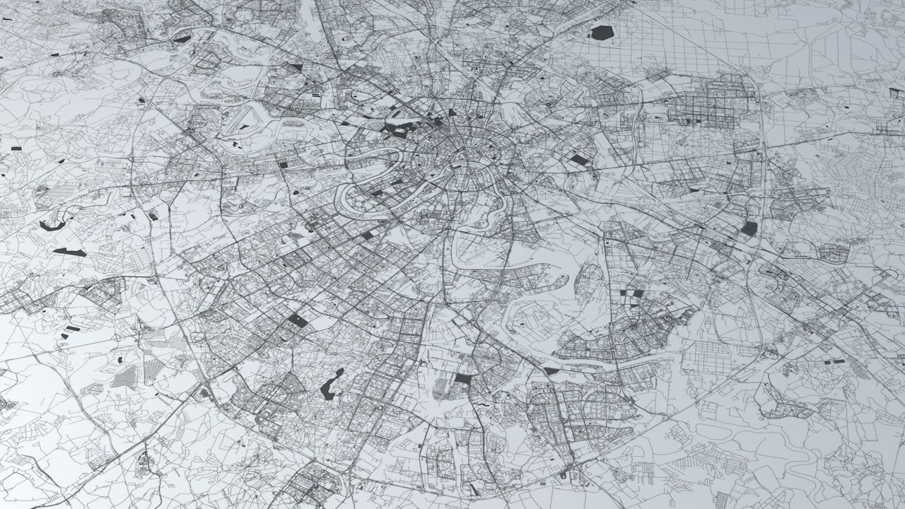 Moscow Road Network and Streets 3D model_2