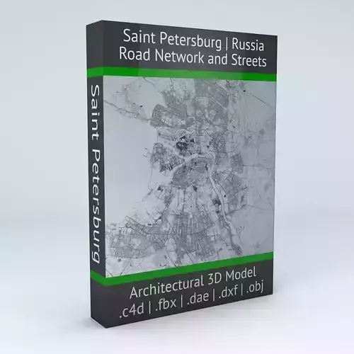 Saint Petersburg Road Network and Streets 3D model Saint Petersburg Road Network and Streets 3D model