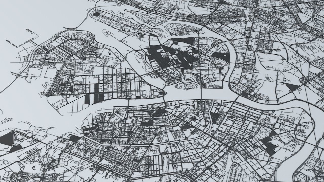 Saint Petersburg Road Network and Streets 3D model_5