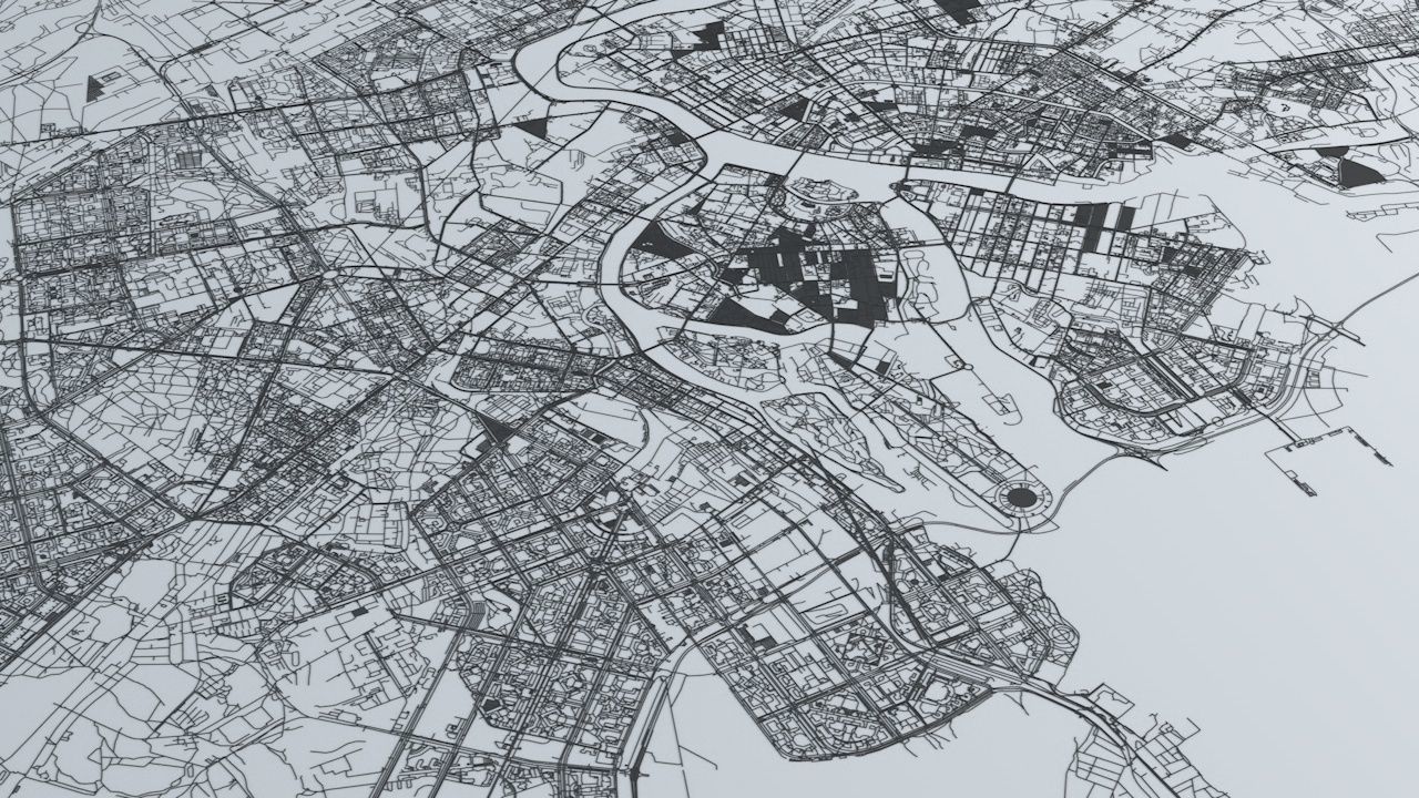 Saint Petersburg Road Network and Streets 3D model_2