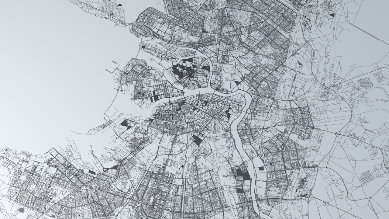 Saint Petersburg Road Network and Streets 3D model_7