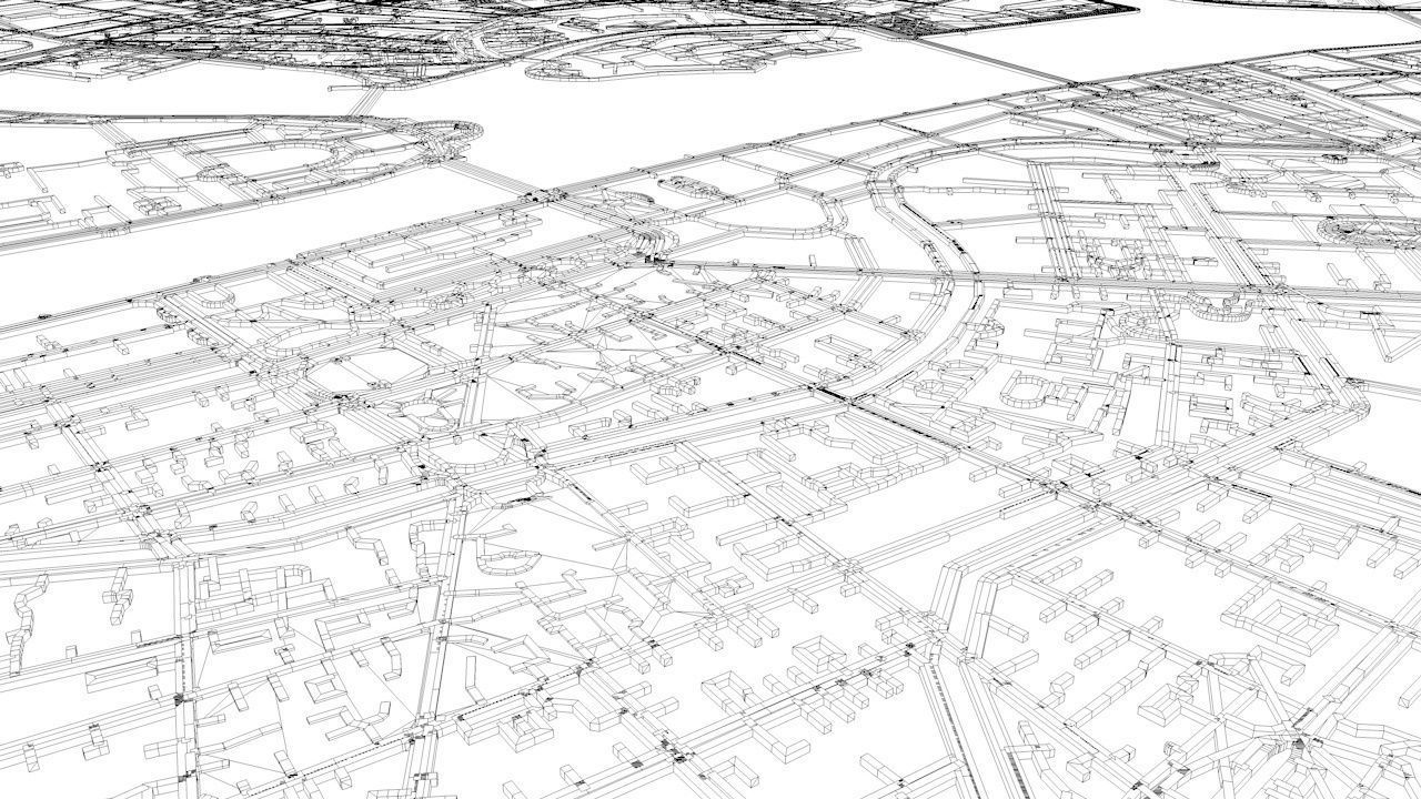 Saint Petersburg Road Network and Streets 3D model_11