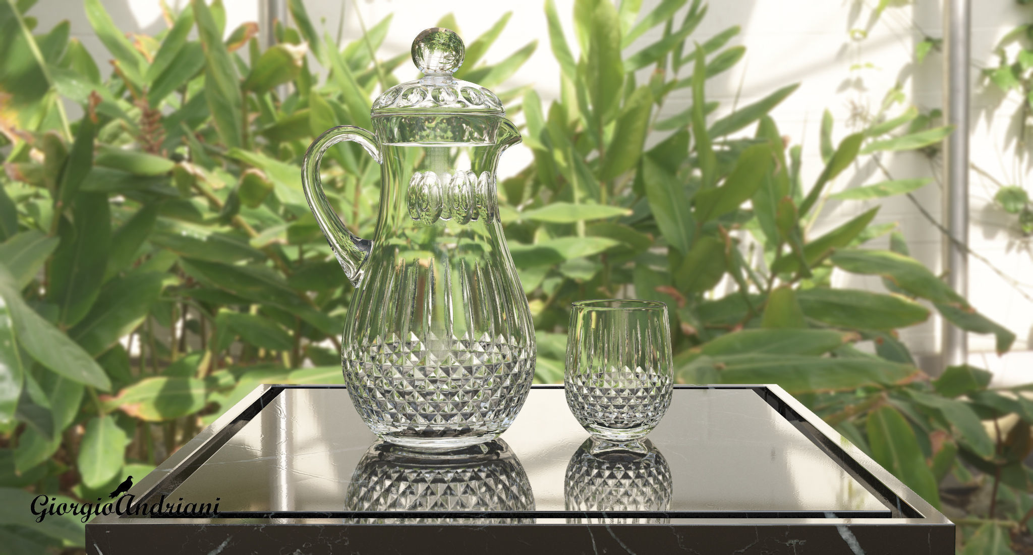 Set 6209 chinese teapot and cup Low-poly 3D model_3