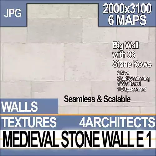 Medieval Stone Wall E 1