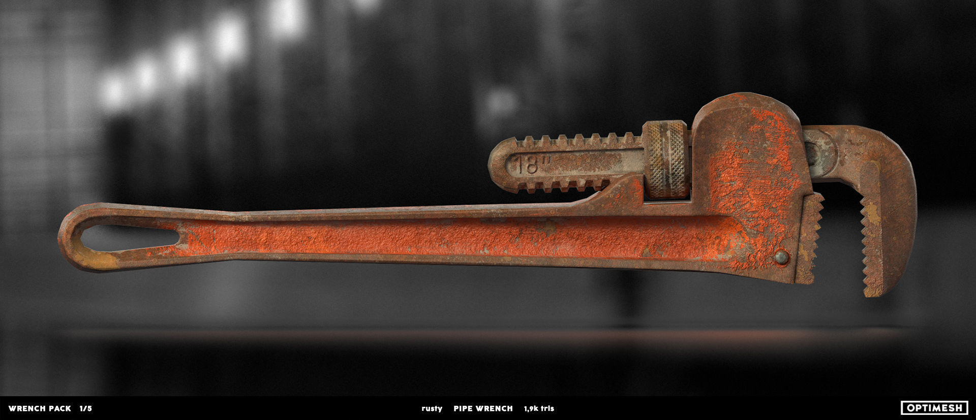 Pipe wrench - 3D PBR model Low-poly 3D model_19
