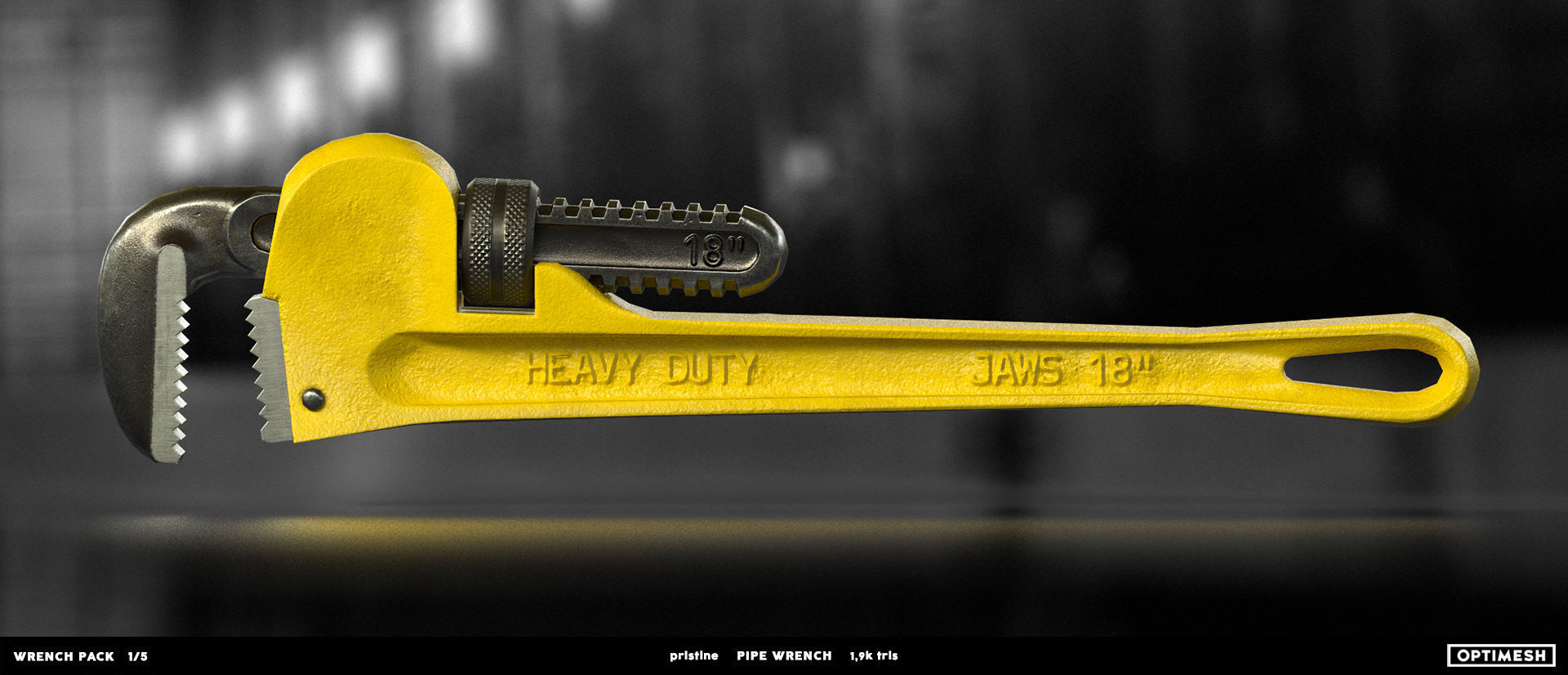 Pipe wrench - 3D PBR model Low-poly 3D model_8