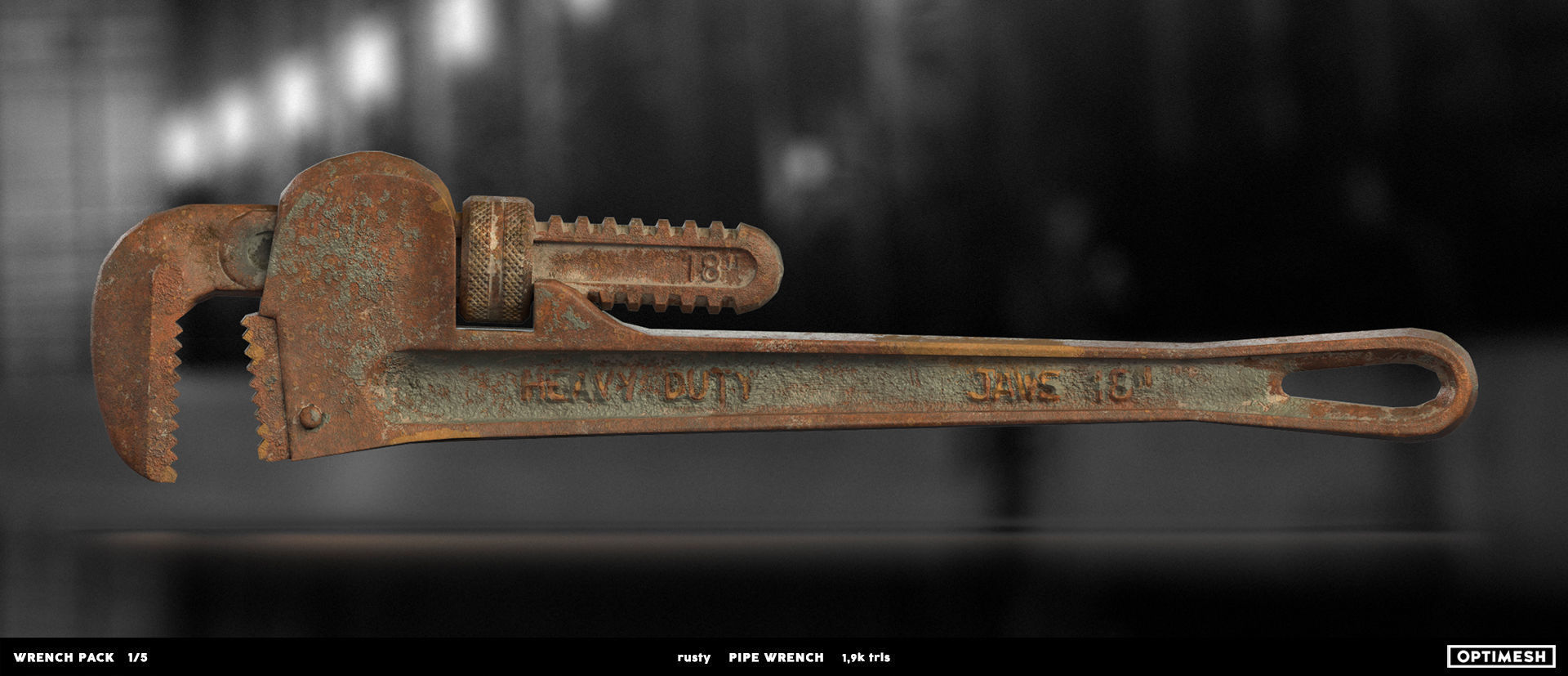 Pipe wrench - 3D PBR model Low-poly 3D model_21