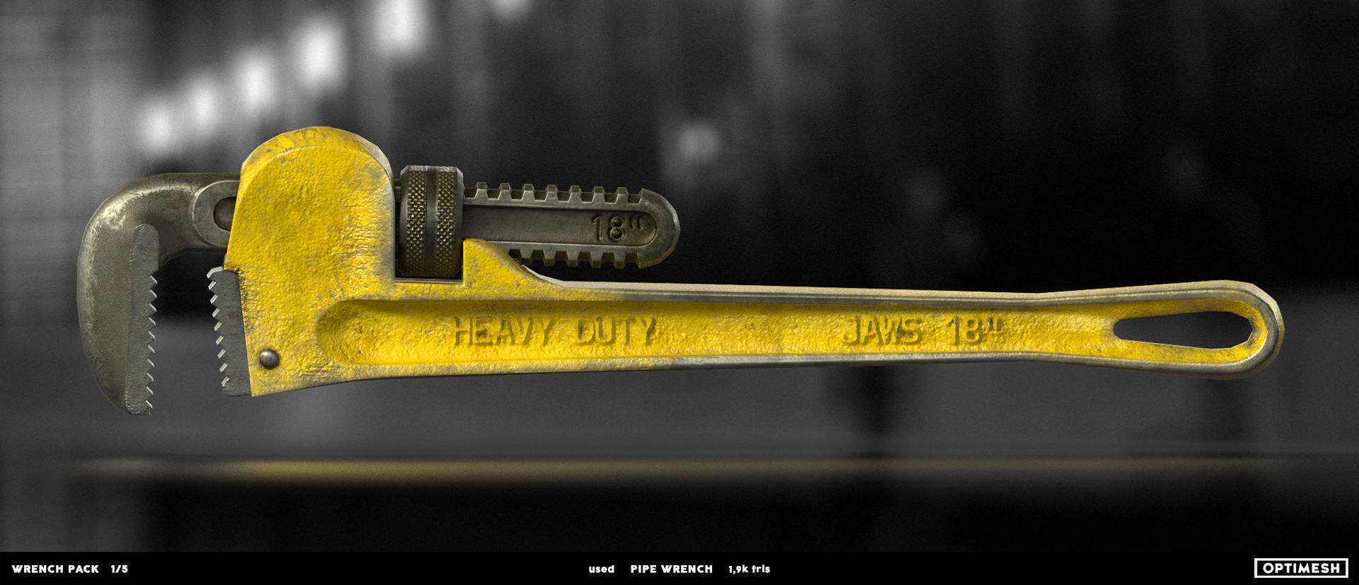 Pipe wrench - 3D PBR model Low-poly 3D model_15