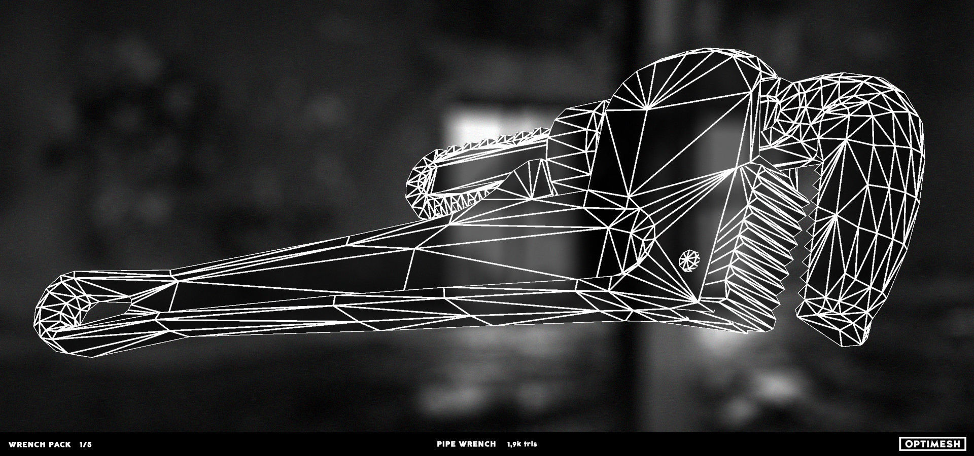 Pipe wrench - 3D PBR model Low-poly 3D model_23