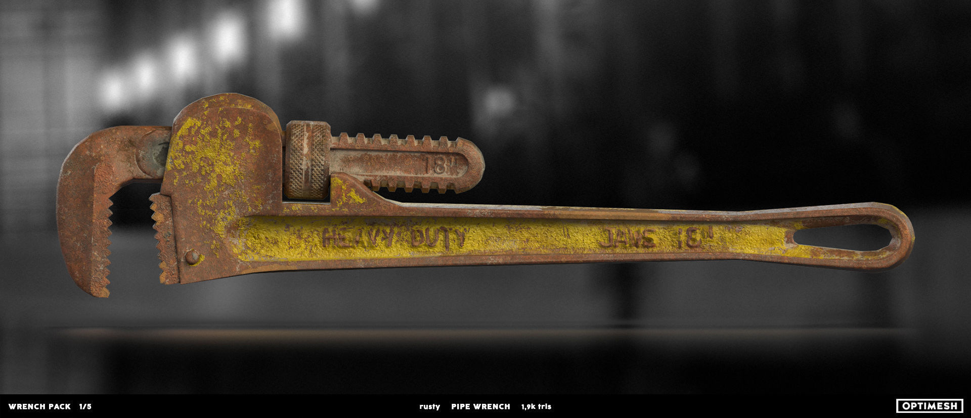 Pipe wrench - 3D PBR model Low-poly 3D model_22