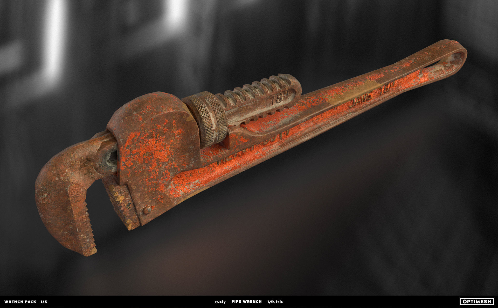 Pipe wrench - 3D PBR model Low-poly 3D model_18