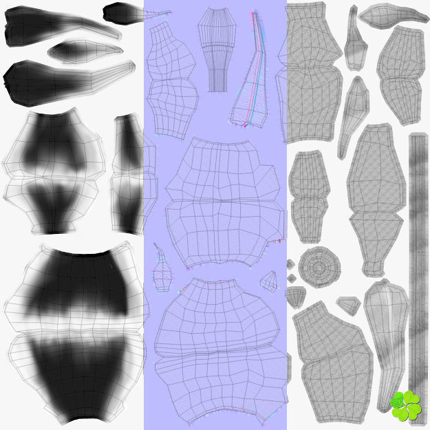 Flower of lisianthus multicolor low poly with vase Low-poly 3D model_39