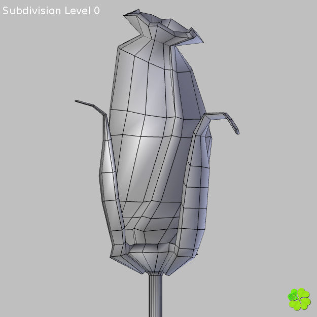 Flower of lisianthus multicolor low poly with vase Low-poly 3D model_26