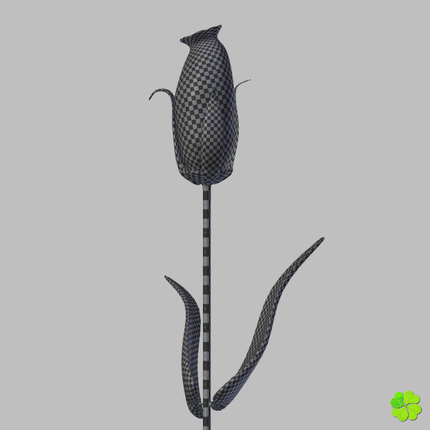 Flower of lisianthus multicolor low poly with vase Low-poly 3D model_36