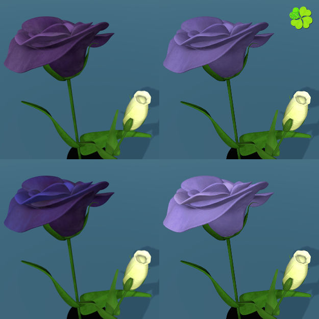 Flower of lisianthus multicolor low poly with vase Low-poly 3D model_1