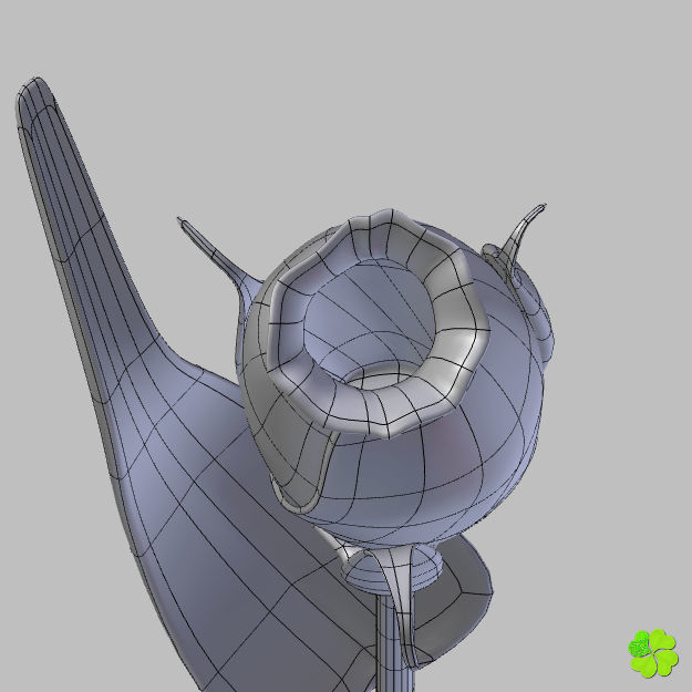 Flower of lisianthus multicolor low poly with vase Low-poly 3D model_31